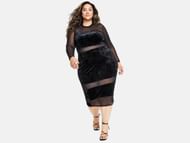 The Velvet mesh trim midi dress (Image via Macy's)
